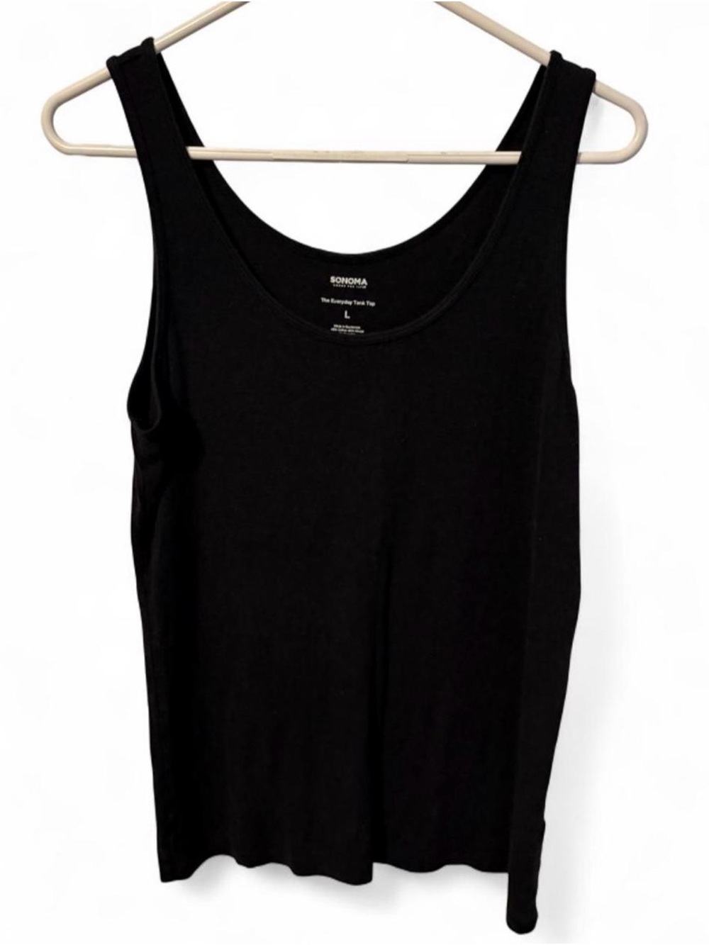 Sonoma Goods For Life The Everyday Tank Top Black Size L Scoop Neck Basic Cami
